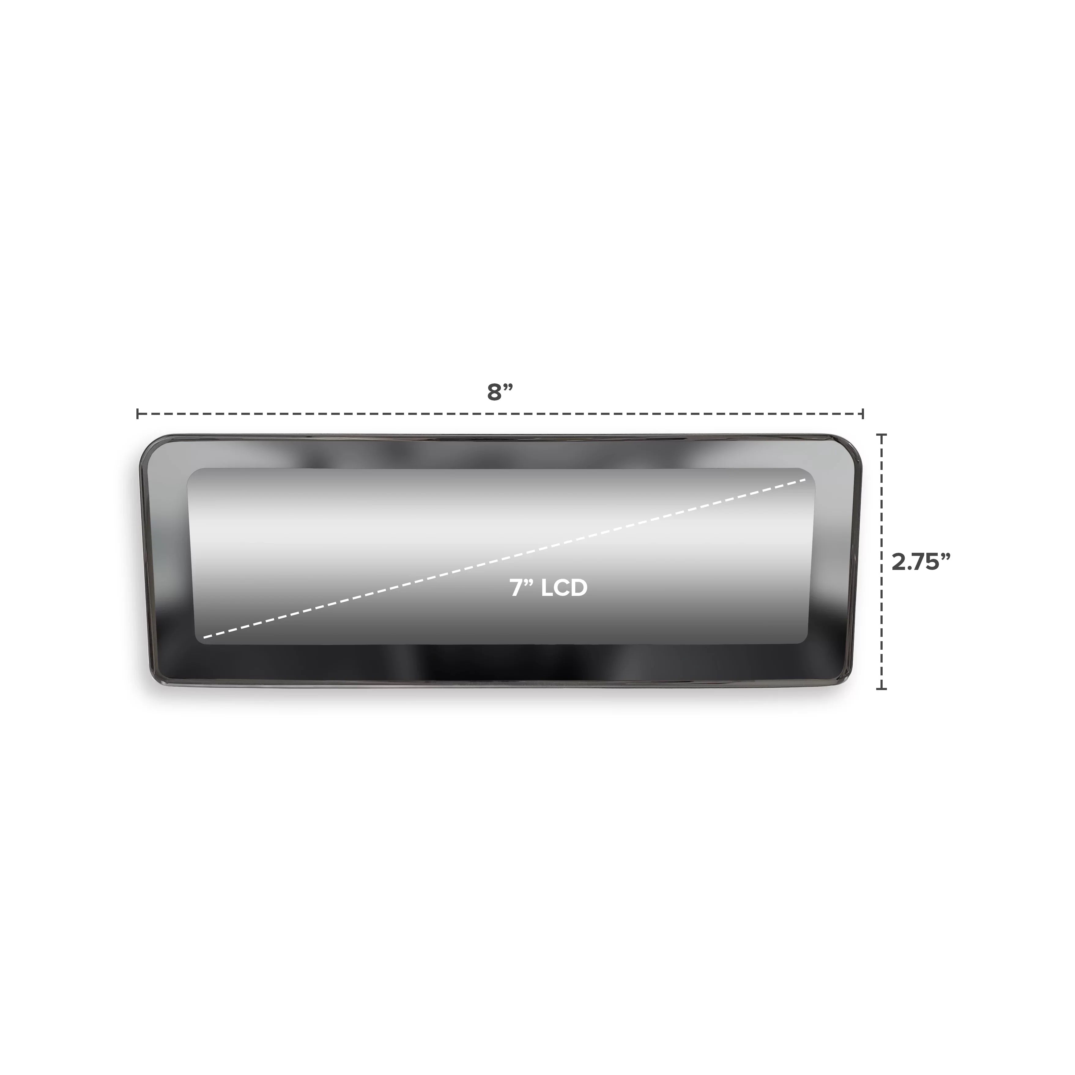 Master Tailgaters Universal Frameless Rear View Mirror with 7"  Display, 4 Video Inputs & Enhanced Visibility