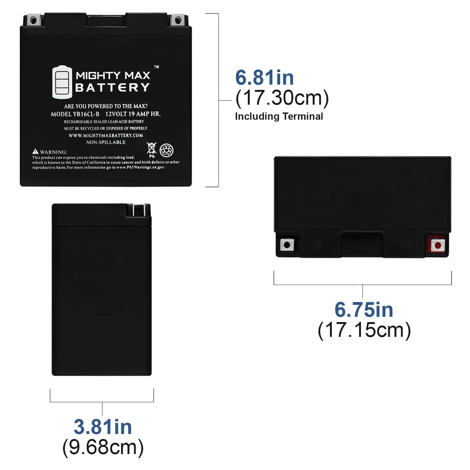 '- 12V 19AH Battery for Yamaha ,  1800cc (2009 - 2012)