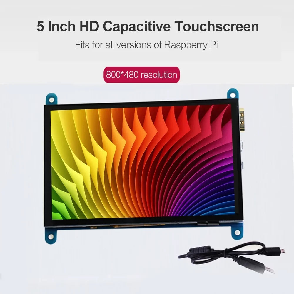 Tomshoo 5 Inch  Capacitive Touchscreen Display 800*480 Resolution Small Portable  with   Interface Compatible with Raspberry Pi Tool