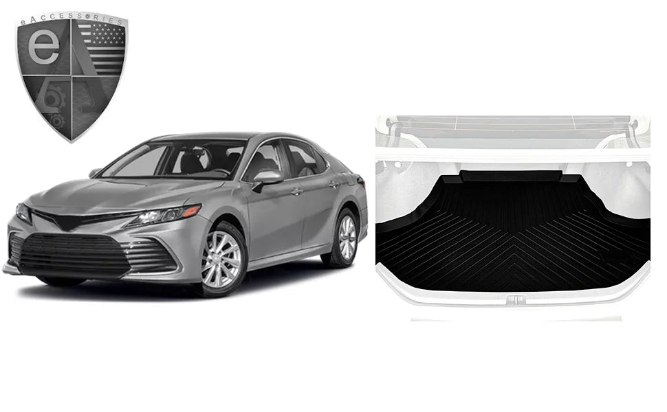Cargo Liner – Trunk Mat for Toyota Camry 2018-2024 – Weather-Resistant Trunk Mats for Cars with Raised Lip – Non-Slip Car Trunk Mat Rubber – Easy to Install – Laser Pre-Cut Design