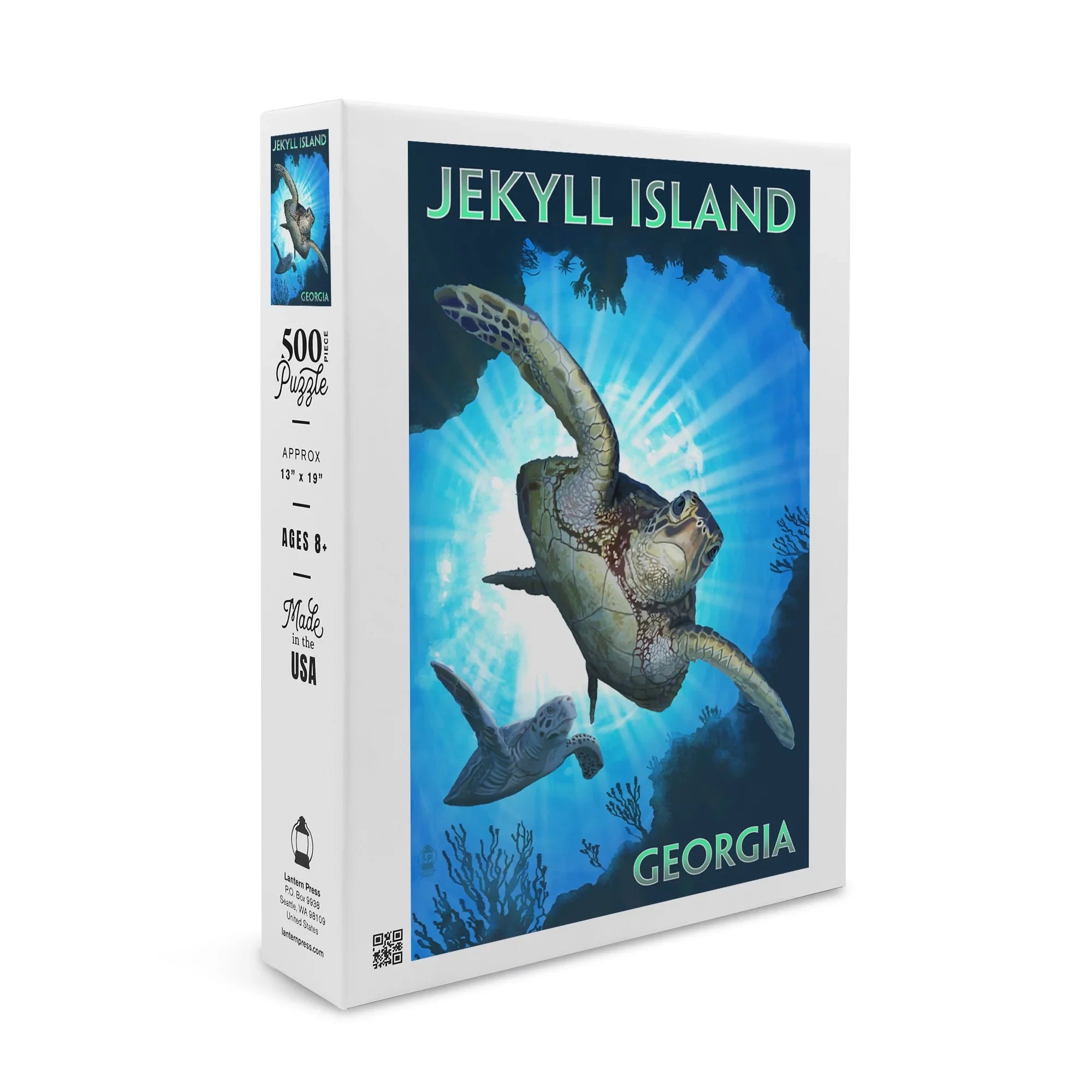Jekyll Island, Georgia, Sea Turtle Diving (19x27 inches, Premium 500 Piece Jigsaw Puzzle for Adults and Family, Made in )