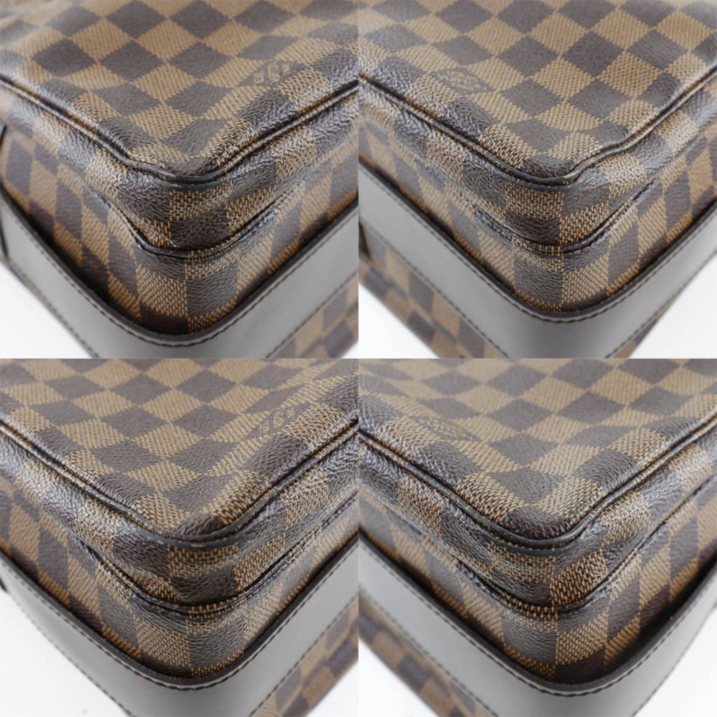 Pre-Owned   Louis Vuitton Naviglio  Damier Canvas Brown  Unisex Shoulder Bag (Fair)