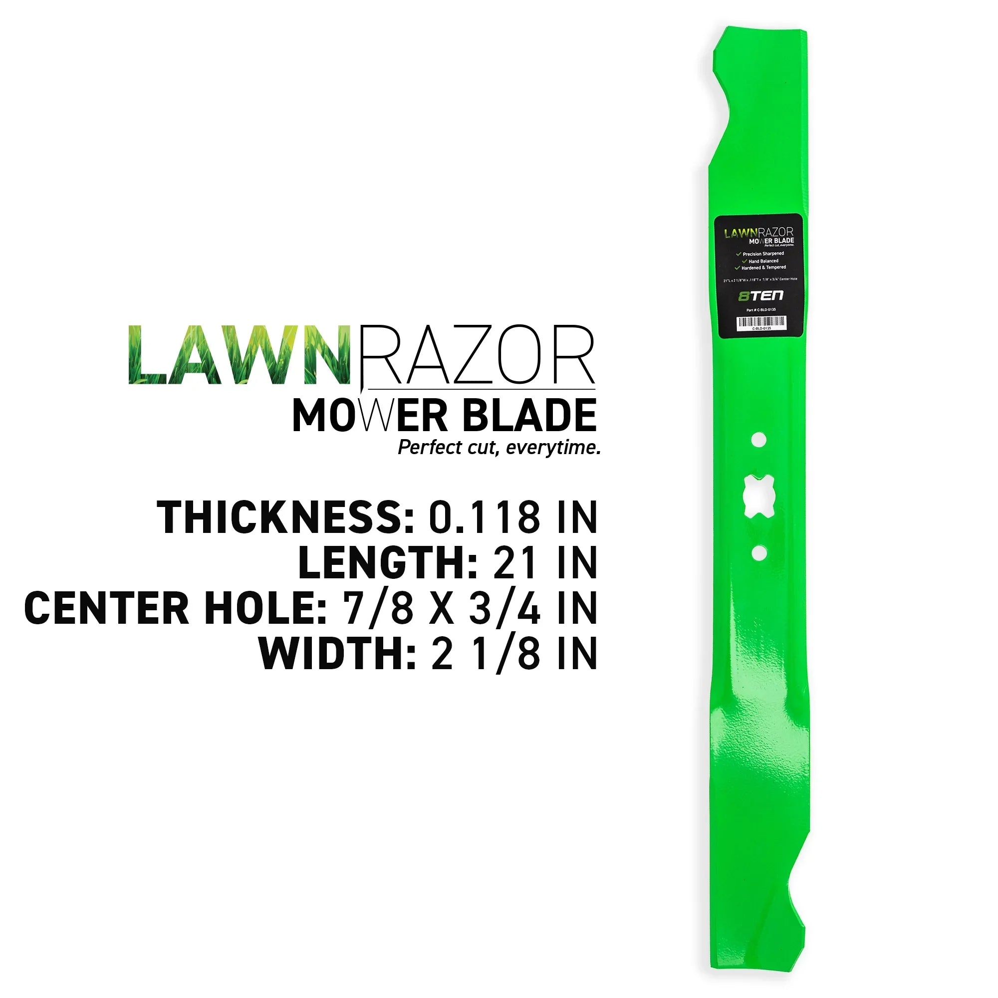 LawnRAZOR High Lift Blade 21 inch for  Cub Cadet 942-0641 810-