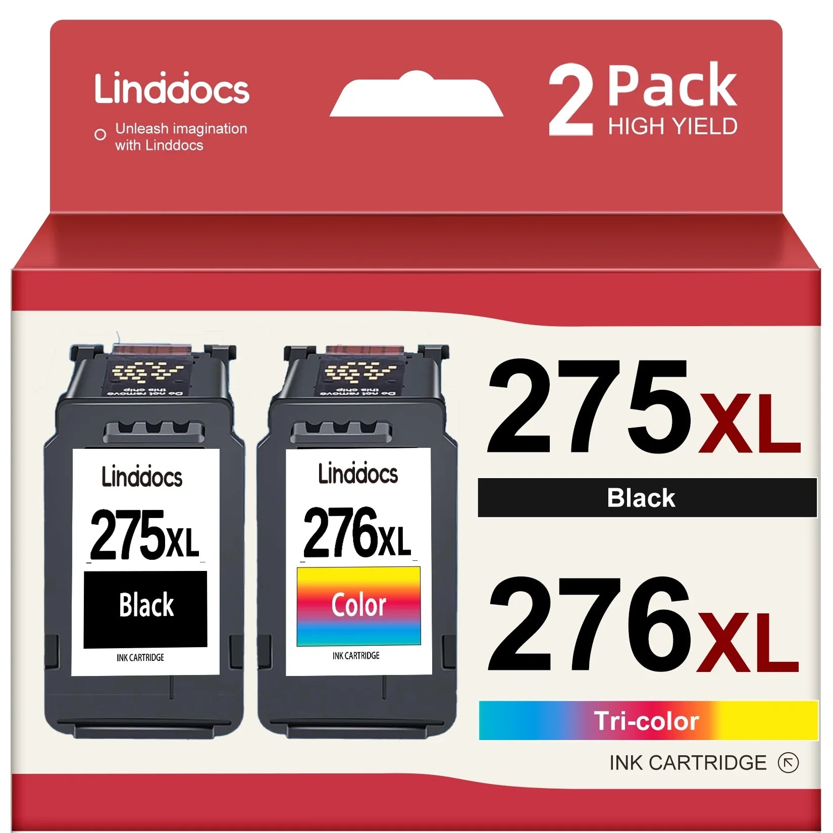 275XL Ink Cartridges for Canon Ink 275 and 276 for       Printers (2 Pack - Black , Tri-color)