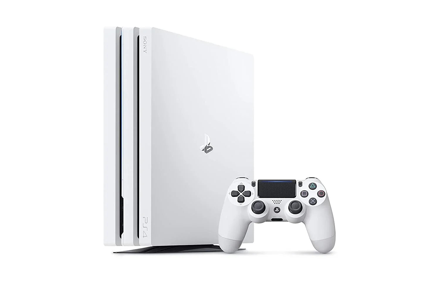 Sony PlayStation 4 Original 500GB Matte White Gaming Console With 2 Controller +  Earbuds With Microphone   Bundle Used