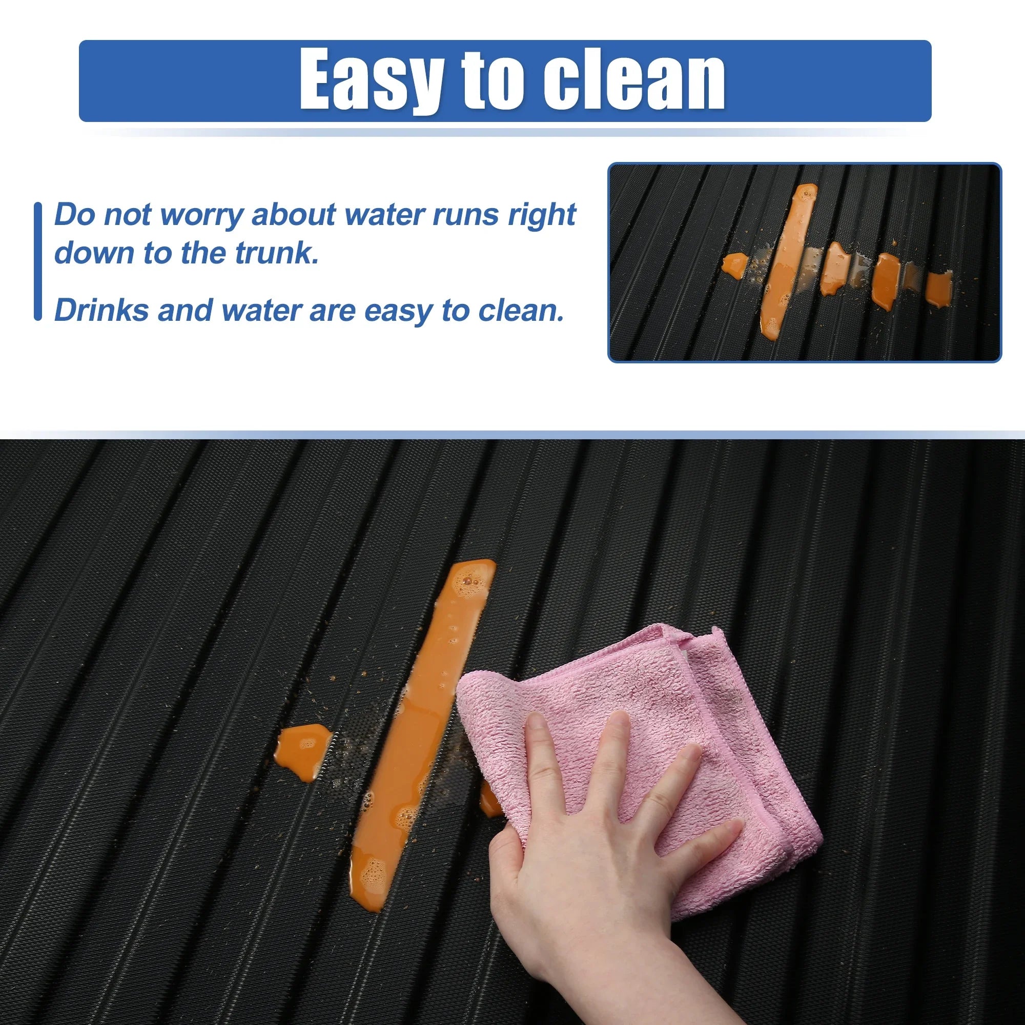Unique Bargains Cargo Trunk Tray Cargo Liner Rear Cargo Trunk Floor Mat Waterproof Protector for Toyota Highlander 2020 2021 2022