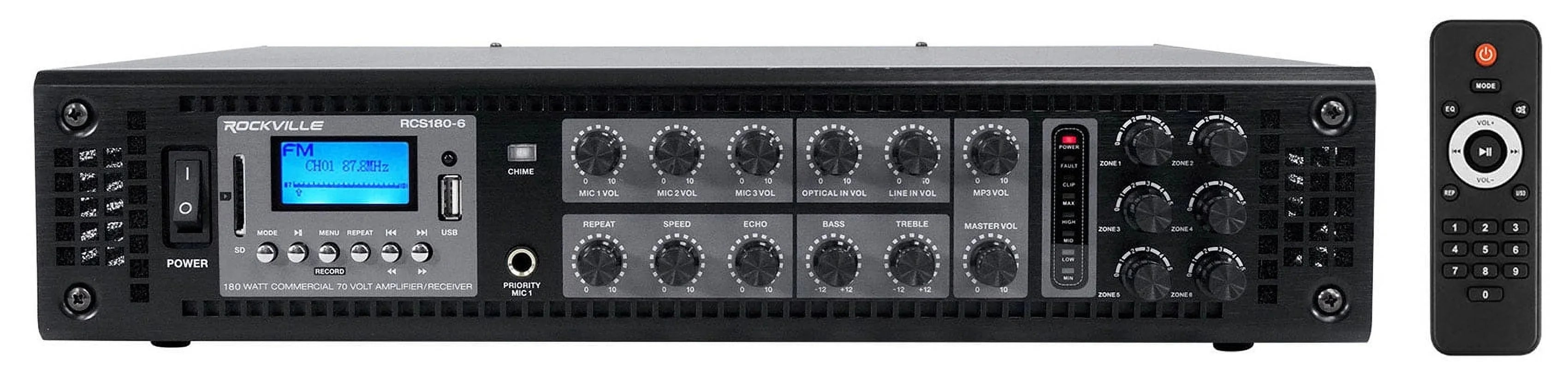 Office/Restaurant Audio Package w/(18)  drop Ceiling Tile Speakers+6-Zone Amp