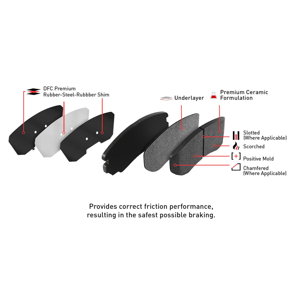 Dynamic Friction Company Front Geospec Brake Rotors with 3000 Series Ceramic Brake Pads includes Hardware 4312-91004 Fits select: 2017-2018   , 2016