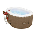 145 Gallon 2 Person Brown Oval Inflatable Jetted Hot Tub with Cover
