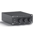 2 Channel Stereo Audio Amplifier Receiver Mini Hi-Fi Class  Integrated Amp 2.0CH for Home Speakers 100W x 2 with Bass and Treble Control (with Power Supply) - Fosi Audio