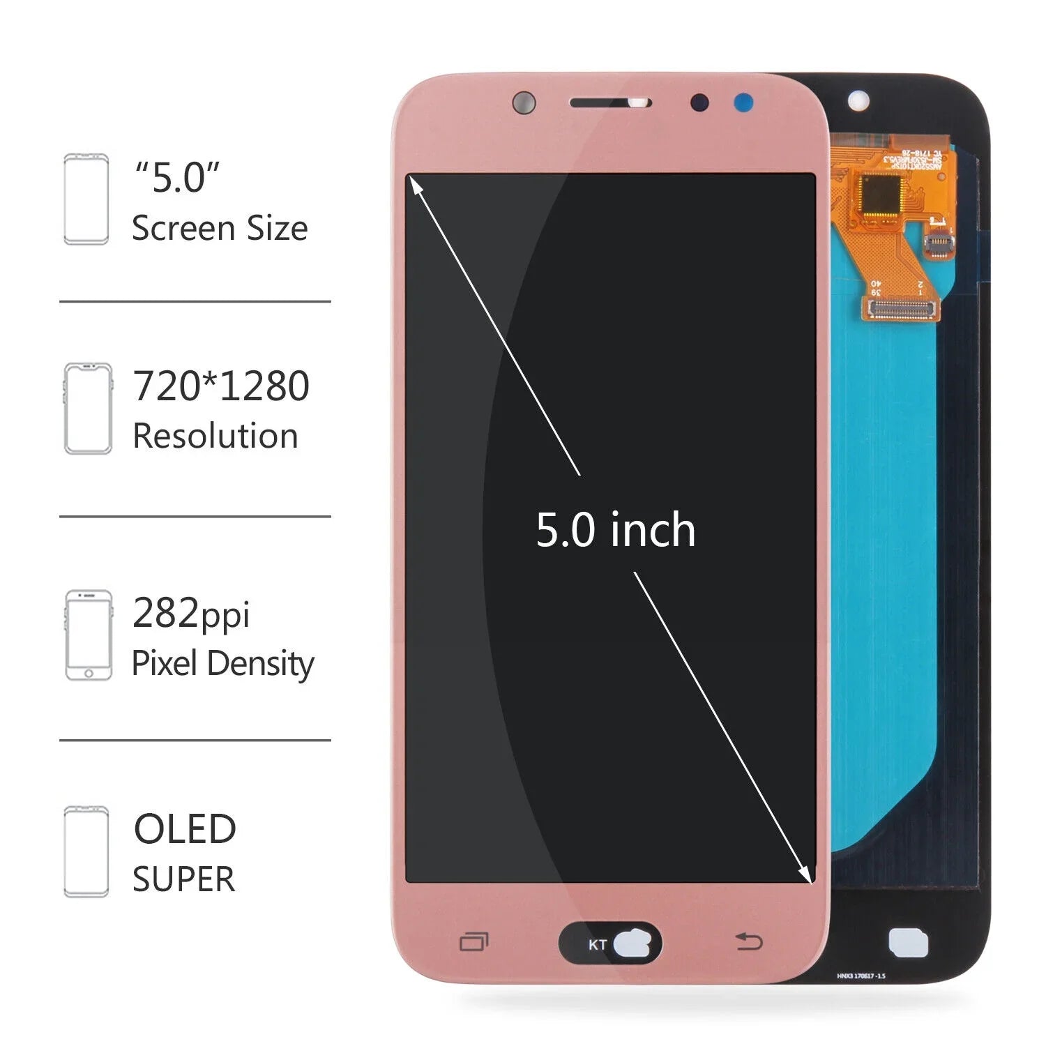 Screen Replacement For  Galaxy  Pro 2017   Display Touch Digitizer Assembly Repair Parts(Pink)