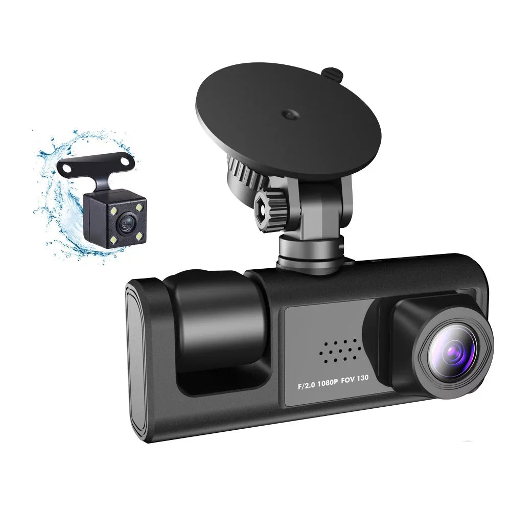 Pinnaco Dash Cam Clear Car Rearview Mirror Video Recorder with 3 Cameras, WiFi Interconnection, and Auto Safety Features