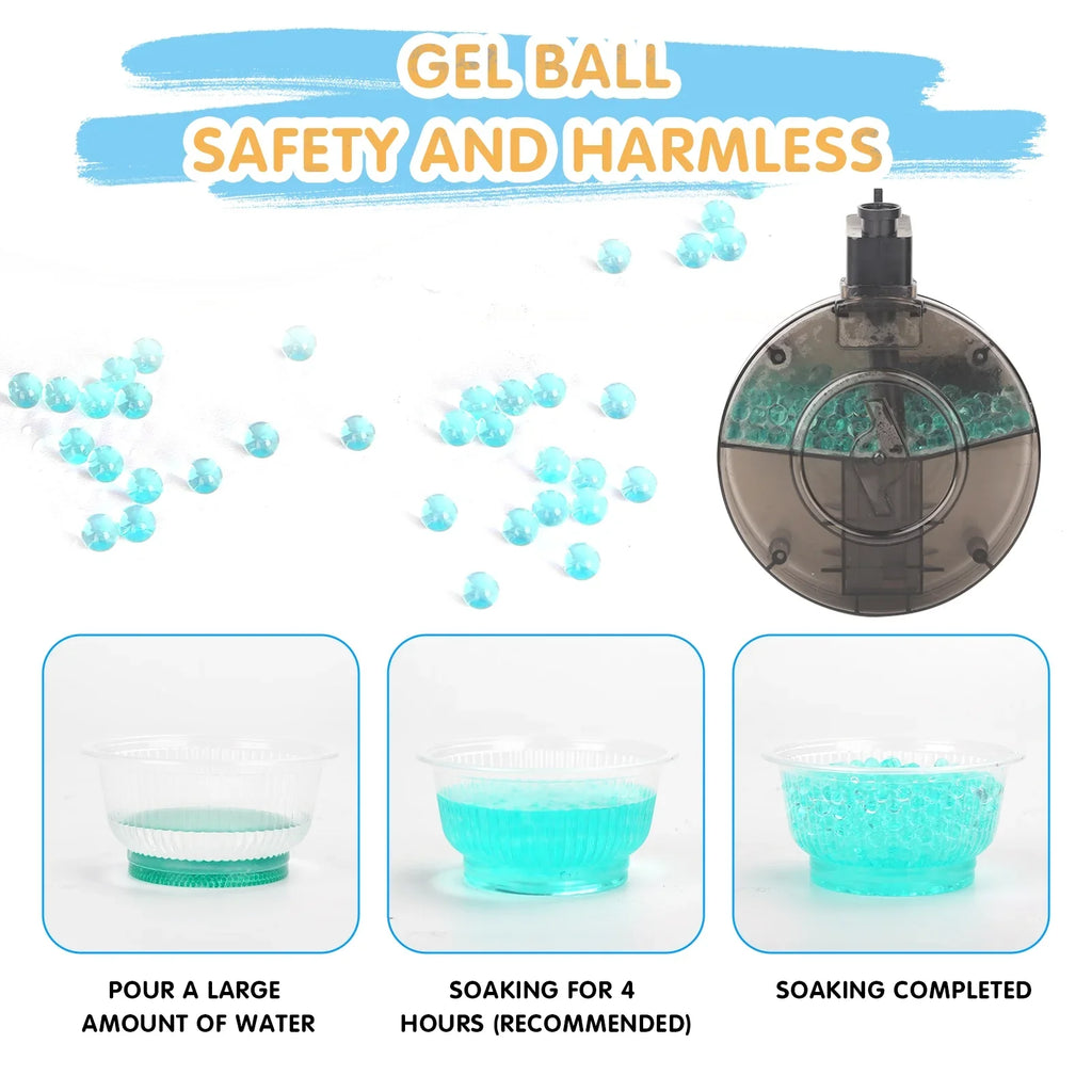 Yimore Toys Gel Ball Blaster Automatic Splatter Balls Gun with 15,000 Water Beads for Out Door Activity , Backyard Games for Kids&Adult Ages 12+