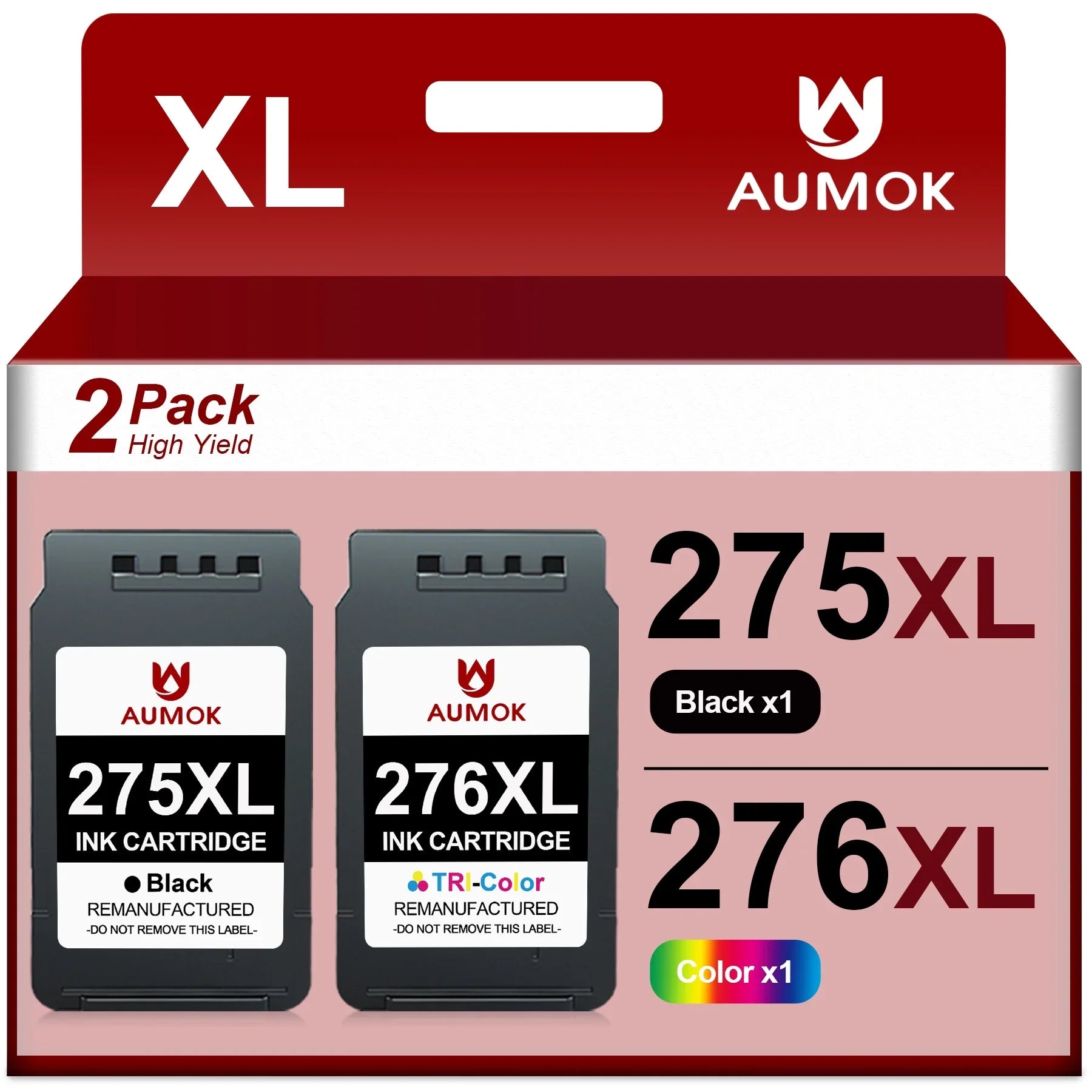 275XL 276XL Ink Cartridge Replacement for Canon -275 -276 275 276 Combo  Compatible with Canon        Printer(1 Black, 1 Color)