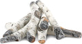 Hisencn Gas Fireplace Logs, 6 Pcs White Birch Ceramic Gas Logs for Gas Fireplace, Indoor Electric Gas Inserts, Propane, Vented, Gel, Ethanol, Indoor or Outdoor Fireplaces, Fireplace Decor