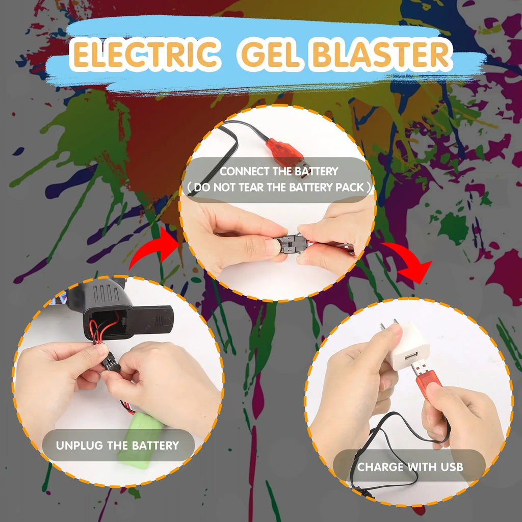 Yimore Toys Gel Ball Blaster Automatic Splatter Balls Gun with 15,000 Water Beads for Out Door Activity , Backyard Games for Kids&Adult Ages 12+