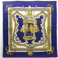 Pre-Owned Hermes Scarf Muffler Carre 90    Navy  Ladies (Fair)