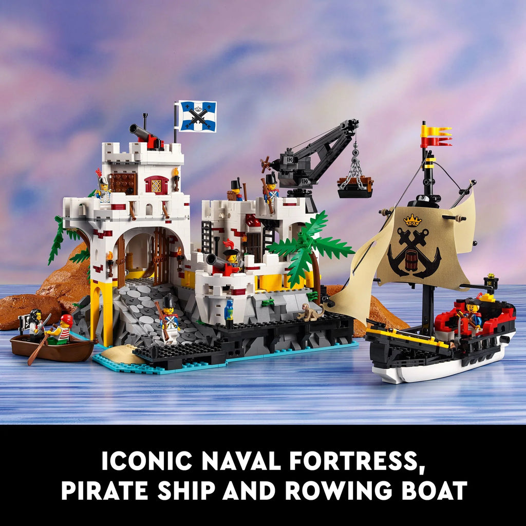 Icons Eldorado Fortress Building Kit, Pirate Gift, Includes Pirate Ship and 8 Minifigures, Nostalgic Gift Idea for Adults Who Love a Rewarding Project, Home Office Décor, 10320