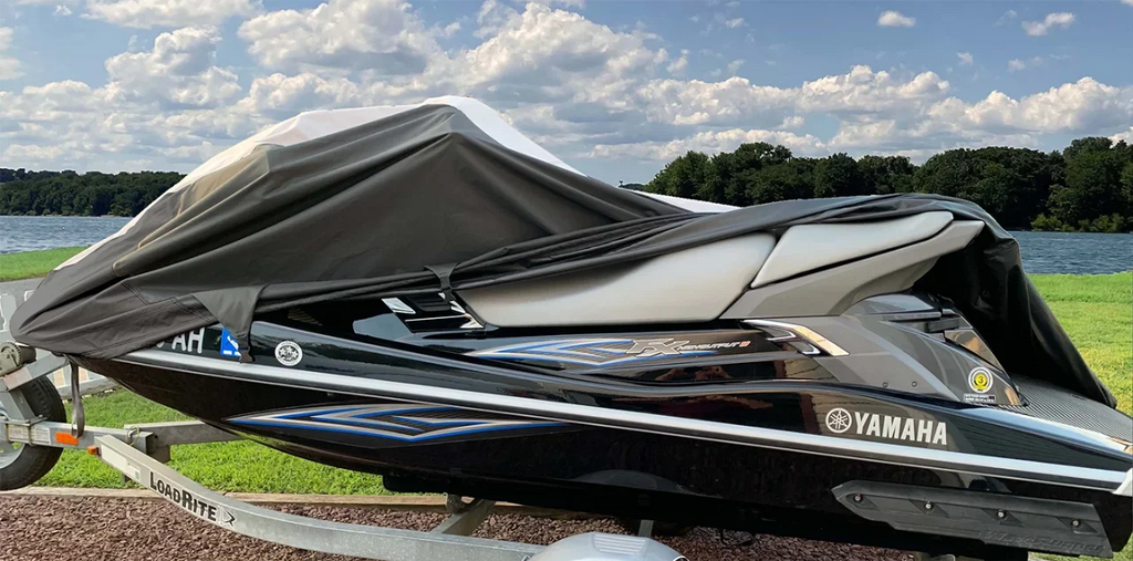 '-  600D   Cover Compatible for Sea Doo Sea-Doo  4- JetSki Jet Ski  Cover 2002-2006 Black/Grey