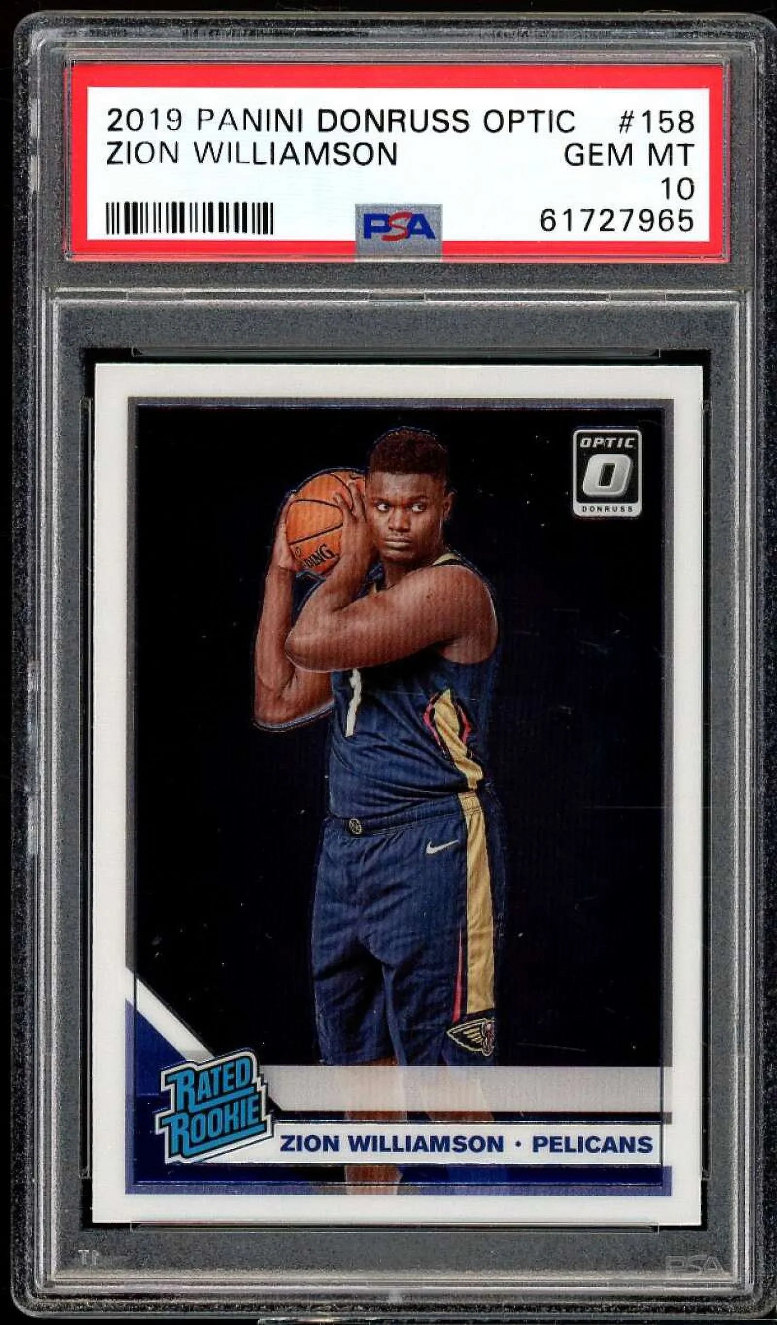 Zion Williamson Rookie Card 2019-20 Panini Donruss Optic #158  10