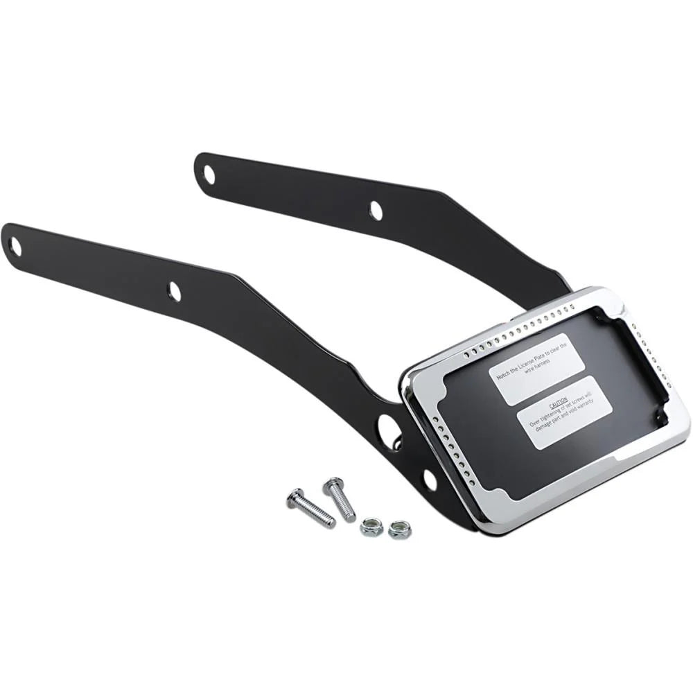 Cycle Visions -4653 Curved Slick Signal License Plate Frame and Mount - Chrome