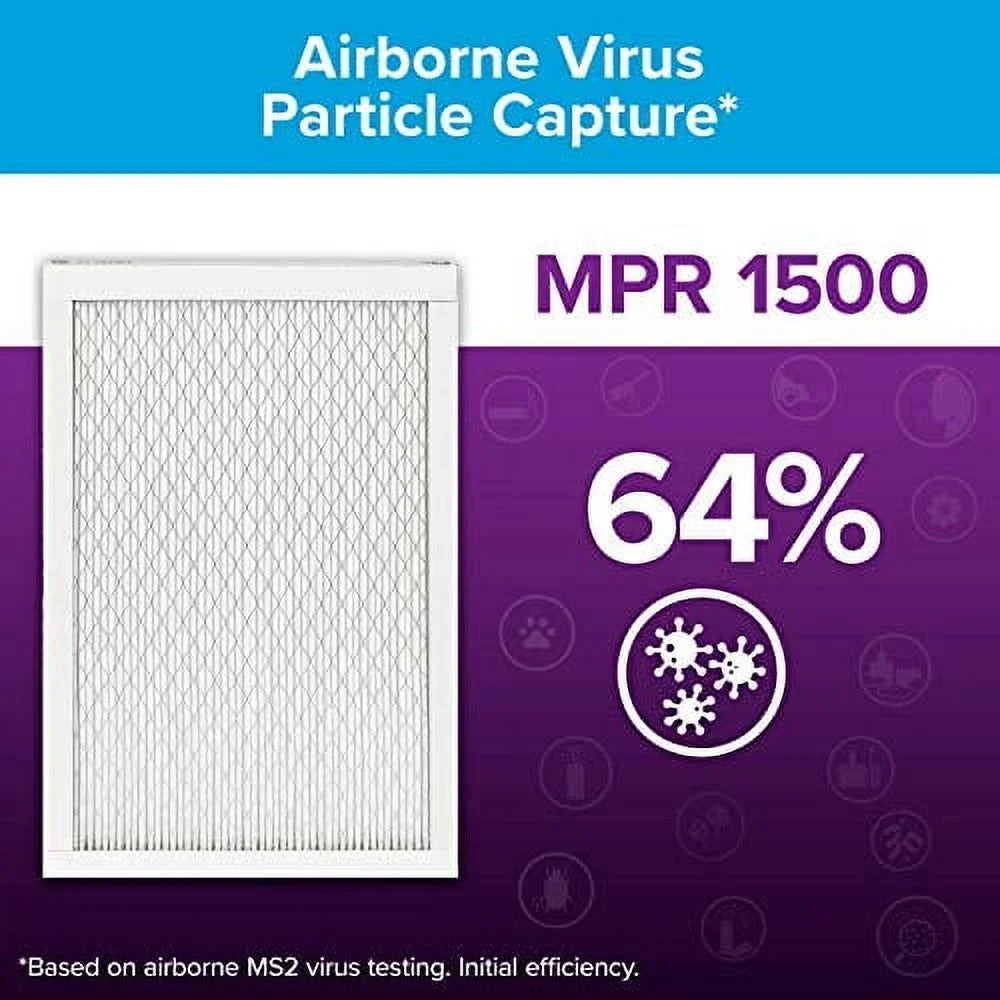 Filtrete 12x30x1,  Furnace Air Filter,  1500, Healthy Living Ultra Allergen, 6-Pack (exact dimensions 11.81 x 29.81 x 0.78)