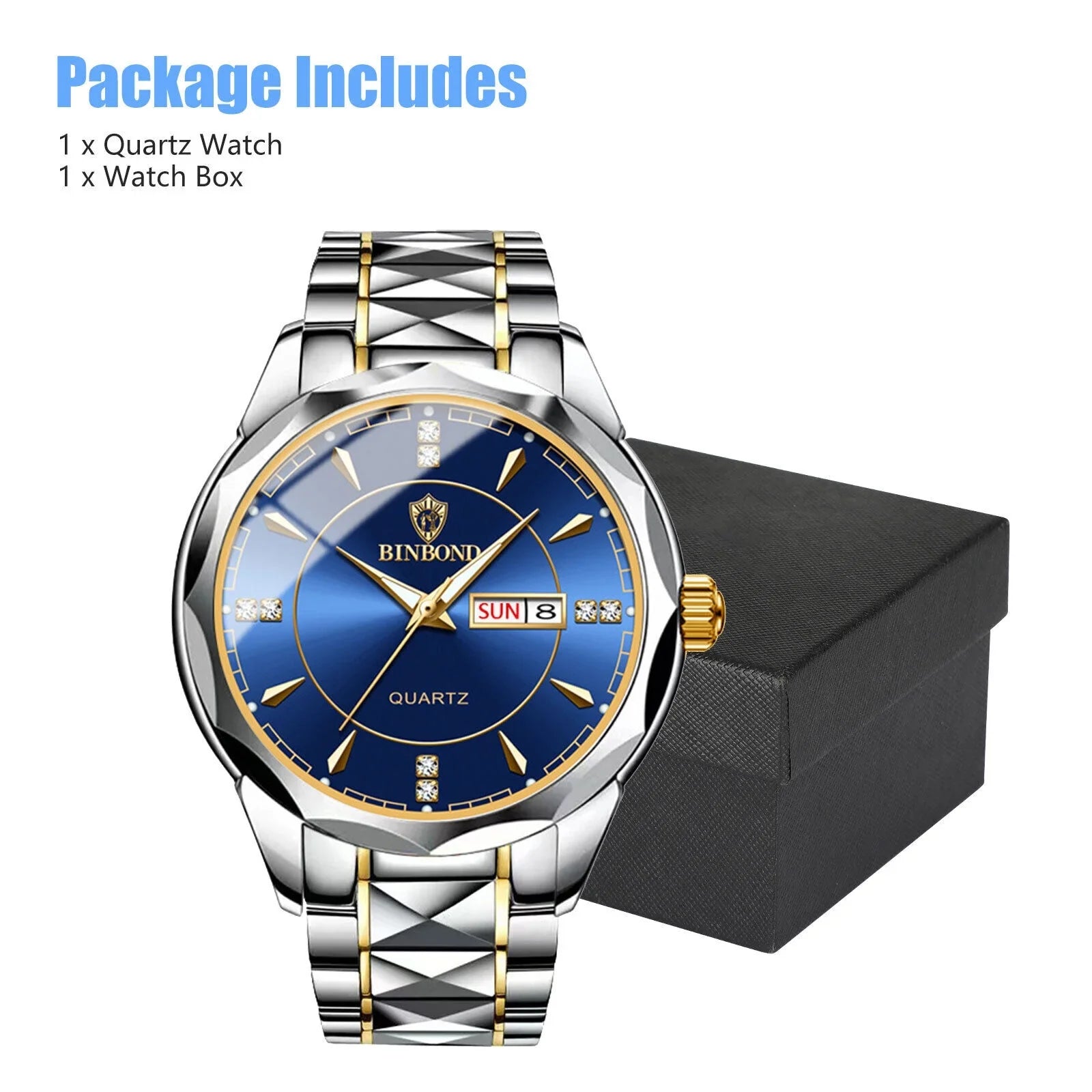 Waterproof Men's Watch Classic Stainless Steel Quartz Luminous Business Luxury