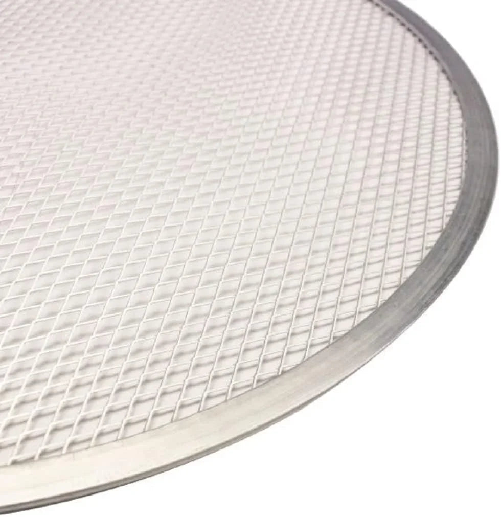 TrueCraftware- Set of 2 Aluminum 13” Pizza Baking Screen Seamless Rim- Bakeware Pizza Screen Round Pizza Pan Tray Round Baking Tray for Home Kitchen Pizzeria & Restaurants