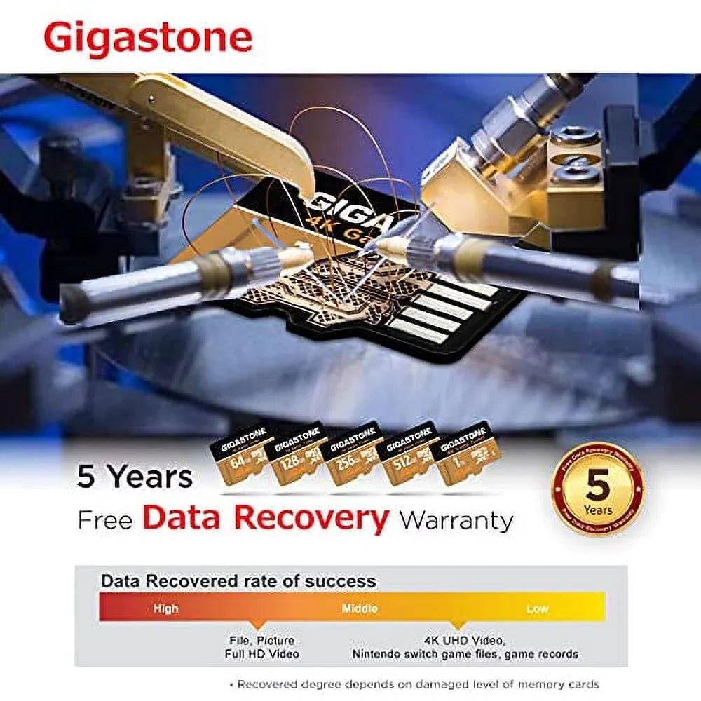 Gigastone 4K Game Turbo 256GB Micro  Memory Card, Nintendo Switch Compatible, Dash Cams, Go Pro Cameras,  -   Run App / 100/60MB/s [5-Yrs Free-Data-Reenclosurey]