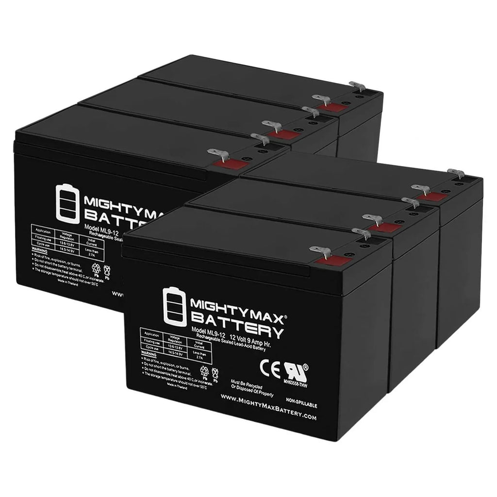 12V 9Ah Battery Replacement for Merida  500 Electric Bike - 6 Pack