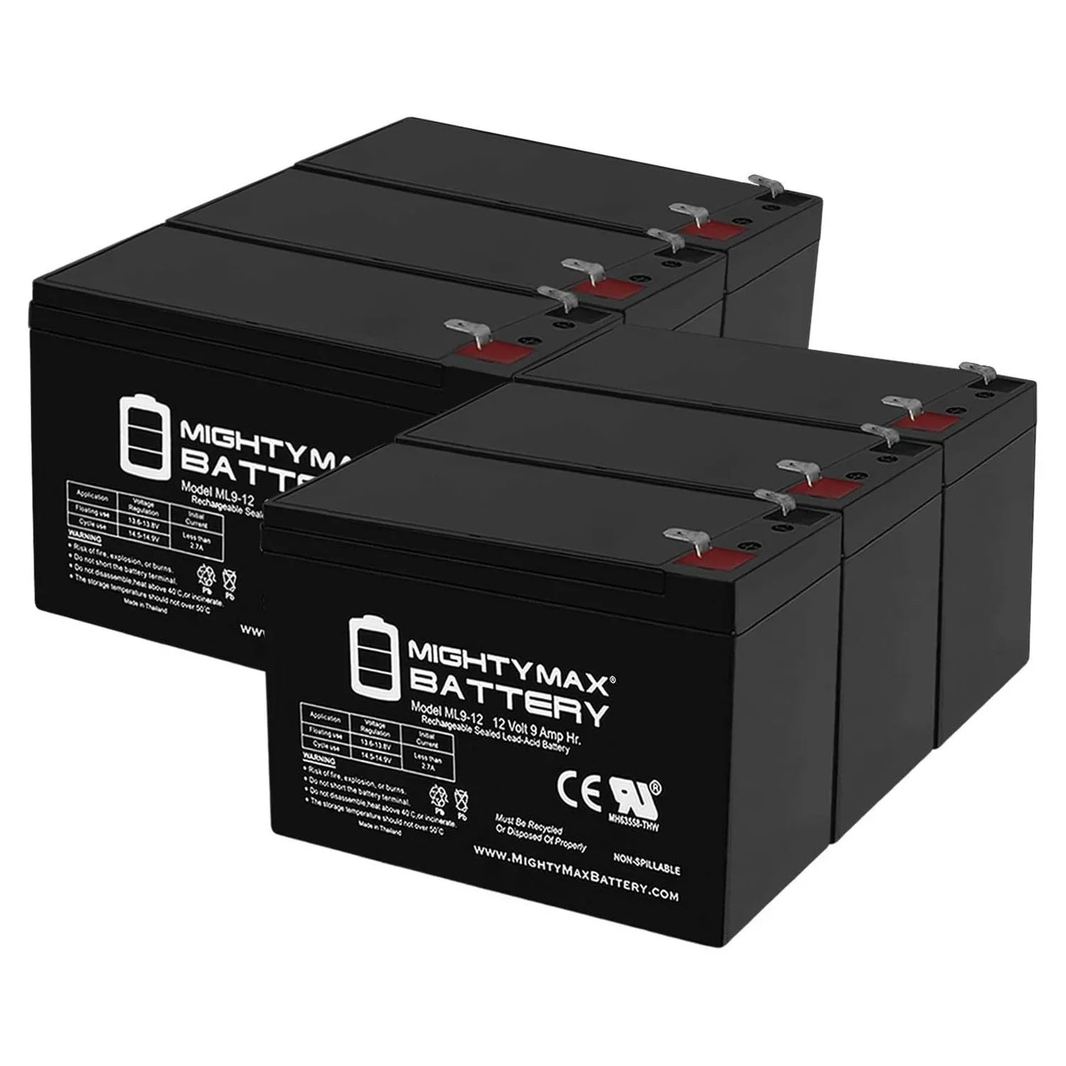 12V 9Ah Battery Replacement for Merida  500 Electric Bike - 6 Pack