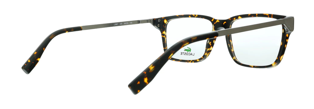 Lacoste  220 Dark Havana Modified Rectangle Eyeglasses for mens