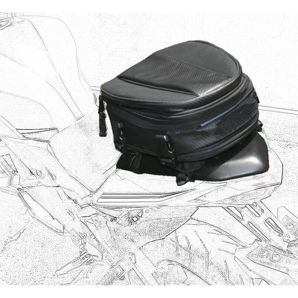 Motorcycle Rear Seat Tail Leather Pack Bag Expandable Luggage Bag