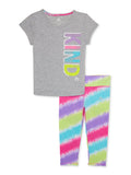 Girls Active Short Sleeve Tee and Leggings Set, 2-Piece Sizes 4-6x