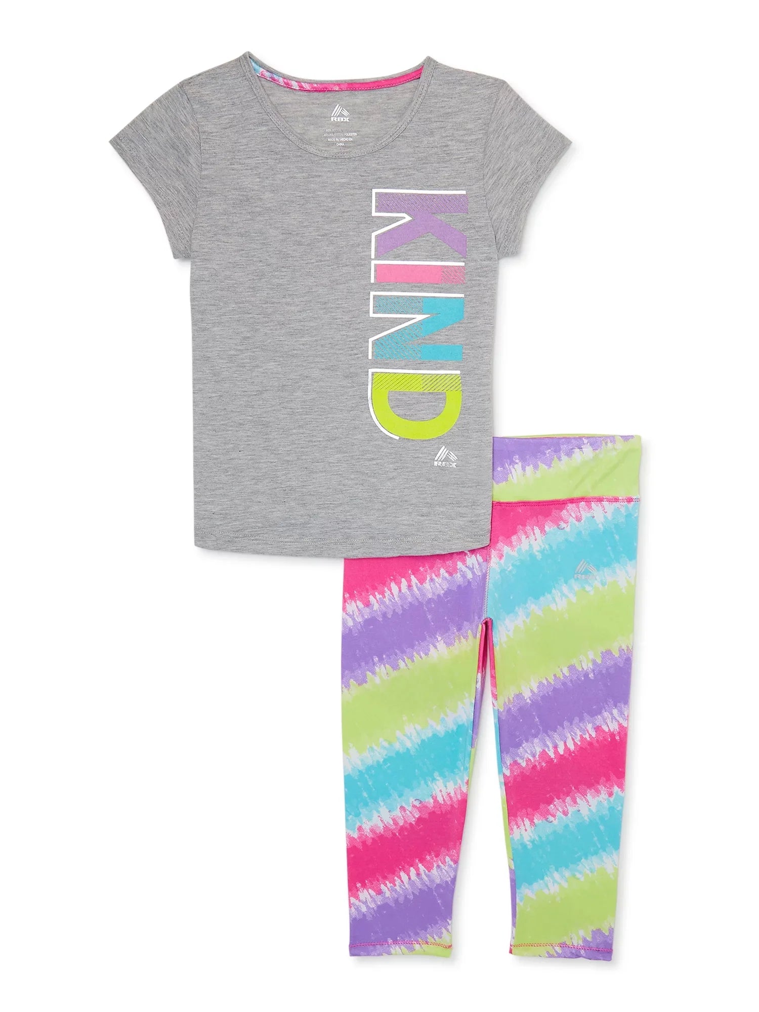 Girls Active Short Sleeve Tee and Leggings Set, 2-Piece Sizes 4-6x