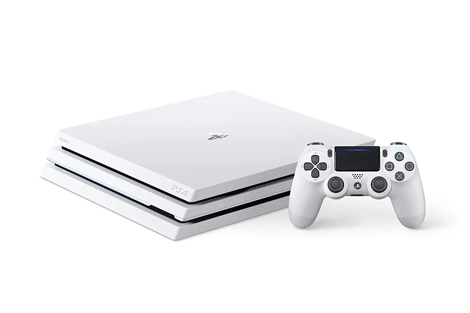 Sony PlayStation 4 Original 500GB Matte White Gaming Console With 2 Controller +  Earbuds With Microphone   Bundle Used