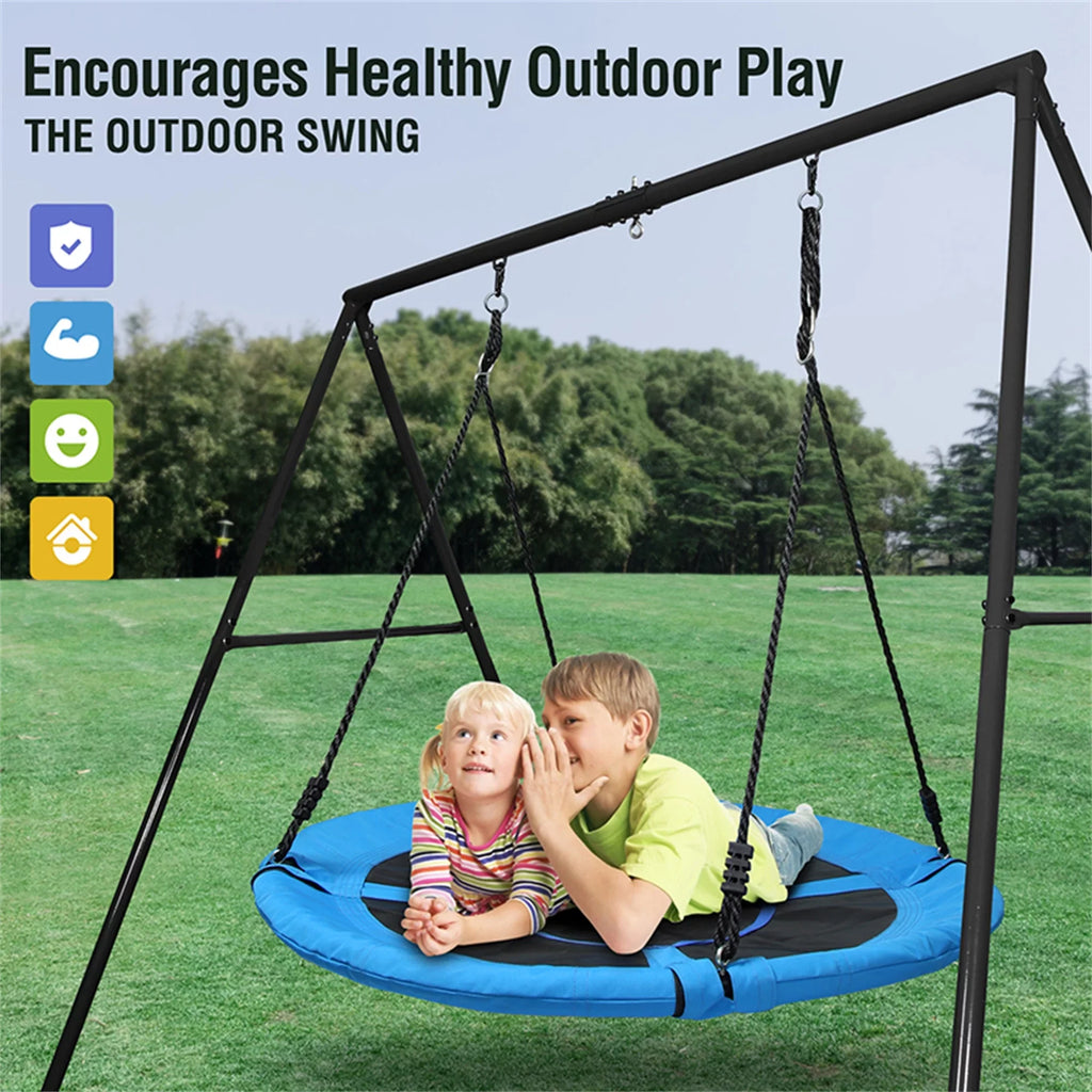 Trekassy 440lbs Metal Swing Set with 40 Inch Saucer Tree Swing, Swivel and Heavy Duty -Frame Metal Swing Stand
