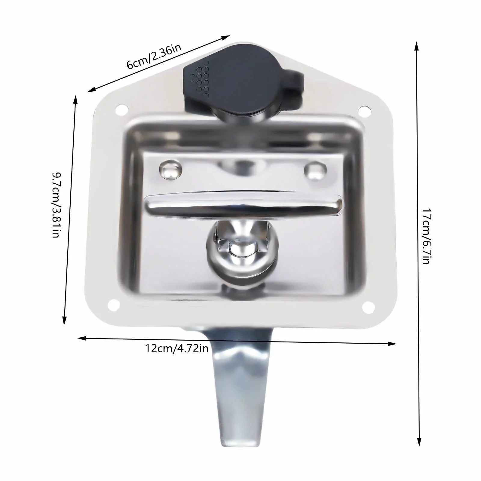 Set of 6 Folding -handle Tool Box Lock  Door Latch w/ 12 Keys Stainless Steel