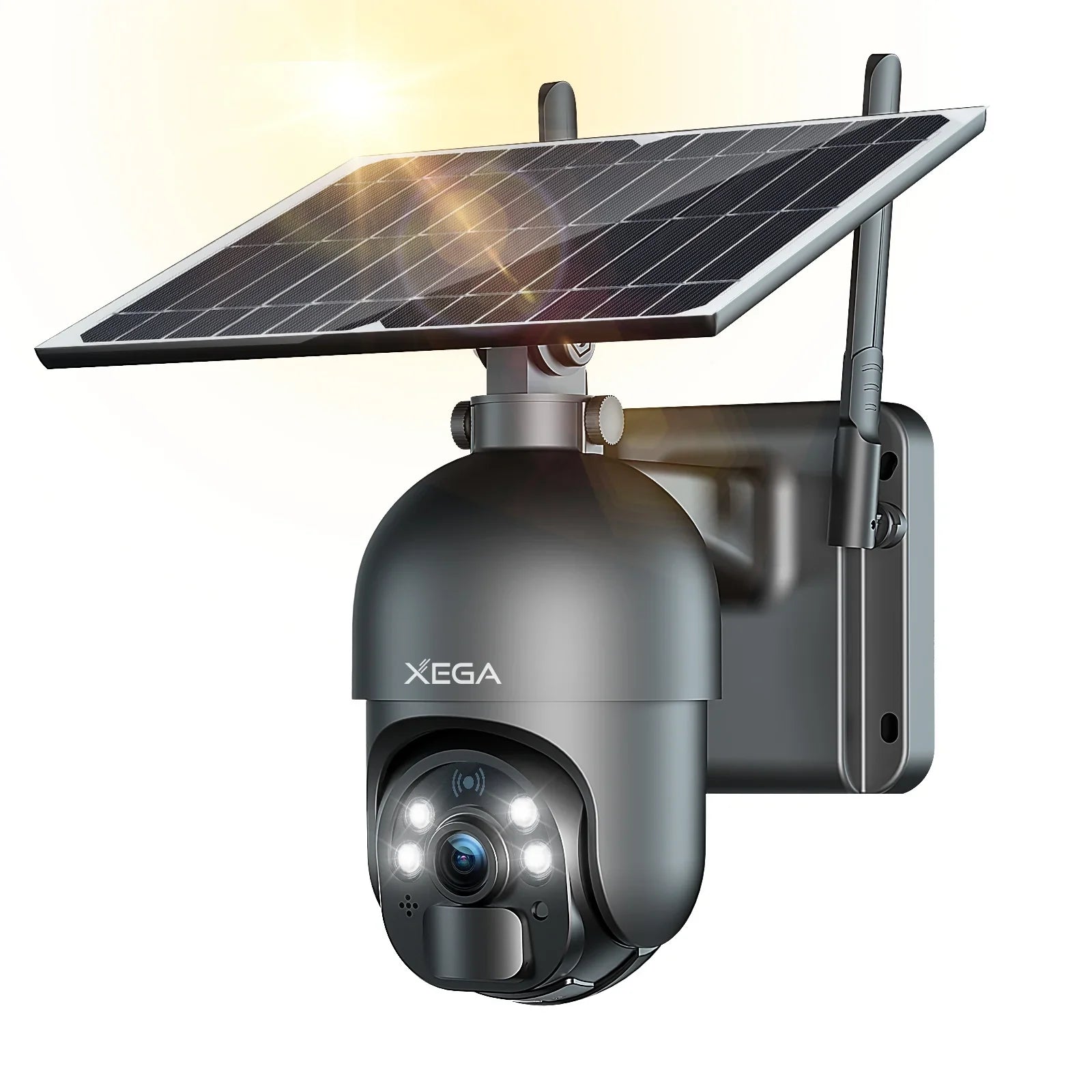 Xega 2K Outdoor 3G/4G  Cellular Solar/Battery Power Wireless Security Camera with  Card, 14400mAh Rechargeable Battery, 4X Zoom, 355° Pan 95° Tilt, Night Vision, 2-Way Talk, , No Wifi Need