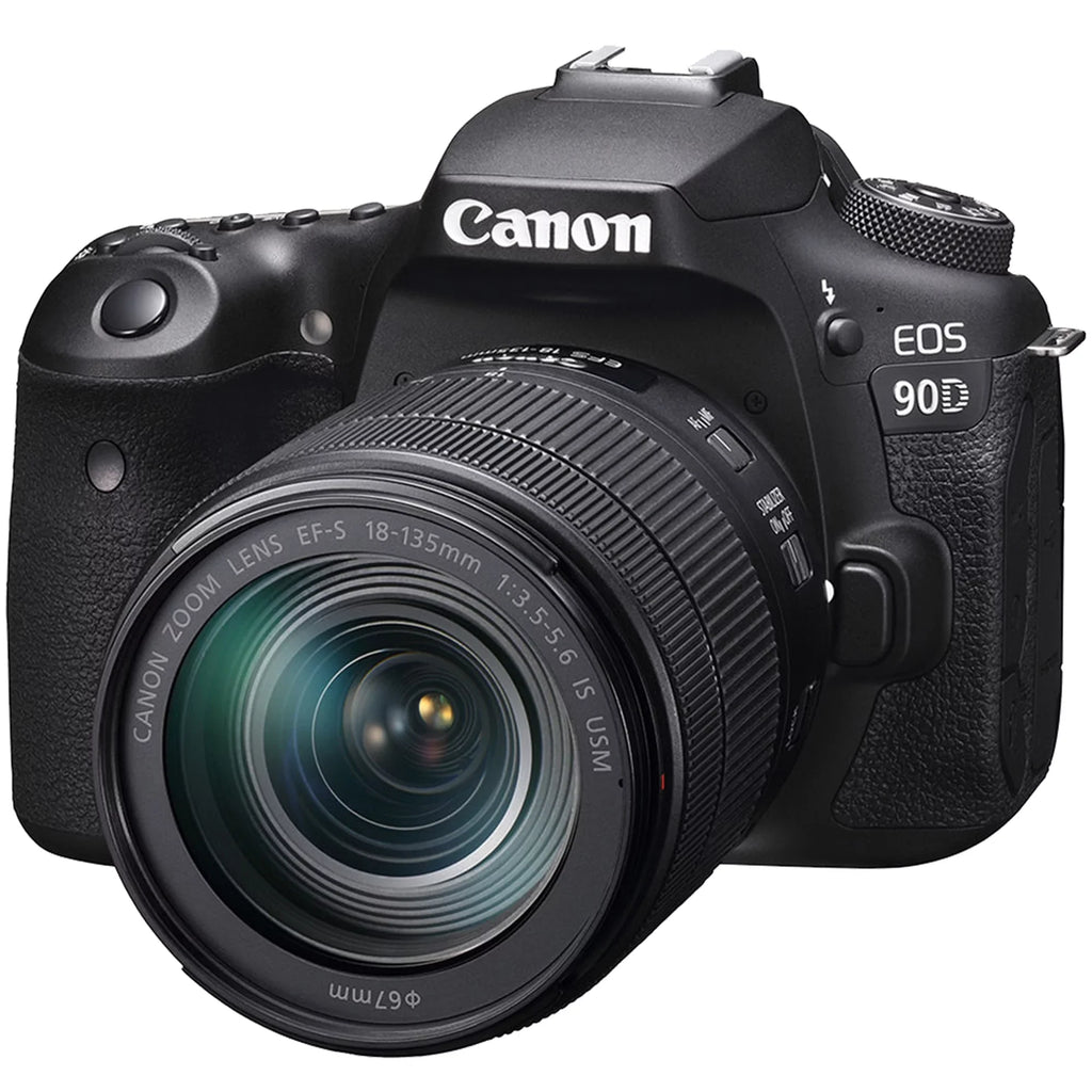 Canon  90D  Camera with 18-135mm   Lens + SanDisk 64GB Card + Case + Wideangle + Tripod + ZeeTech Accessory Bundle