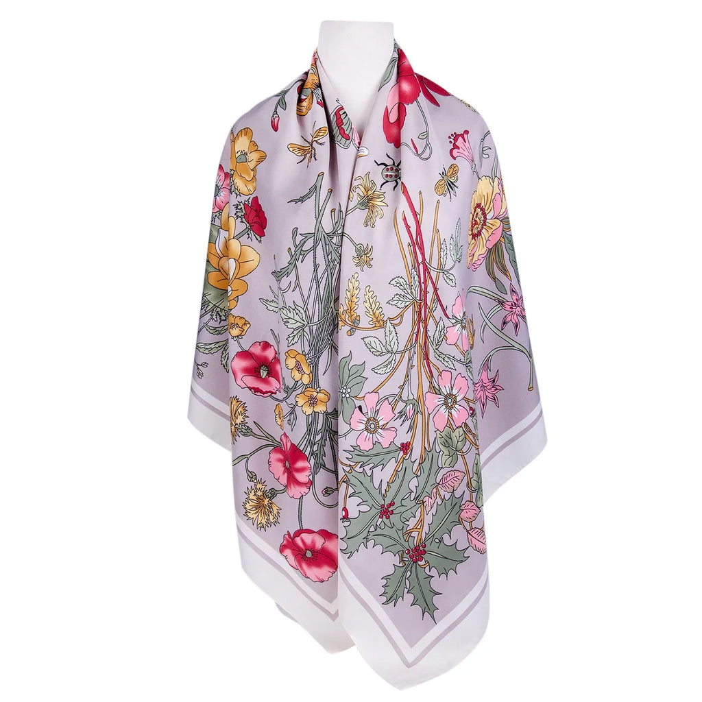 Evening Shawl and Wrap for Women Botany Beige Silk Shawl 51x51'' (130 * 130 cm) Travel Scarf Tops Fashion Shawl for Wedding