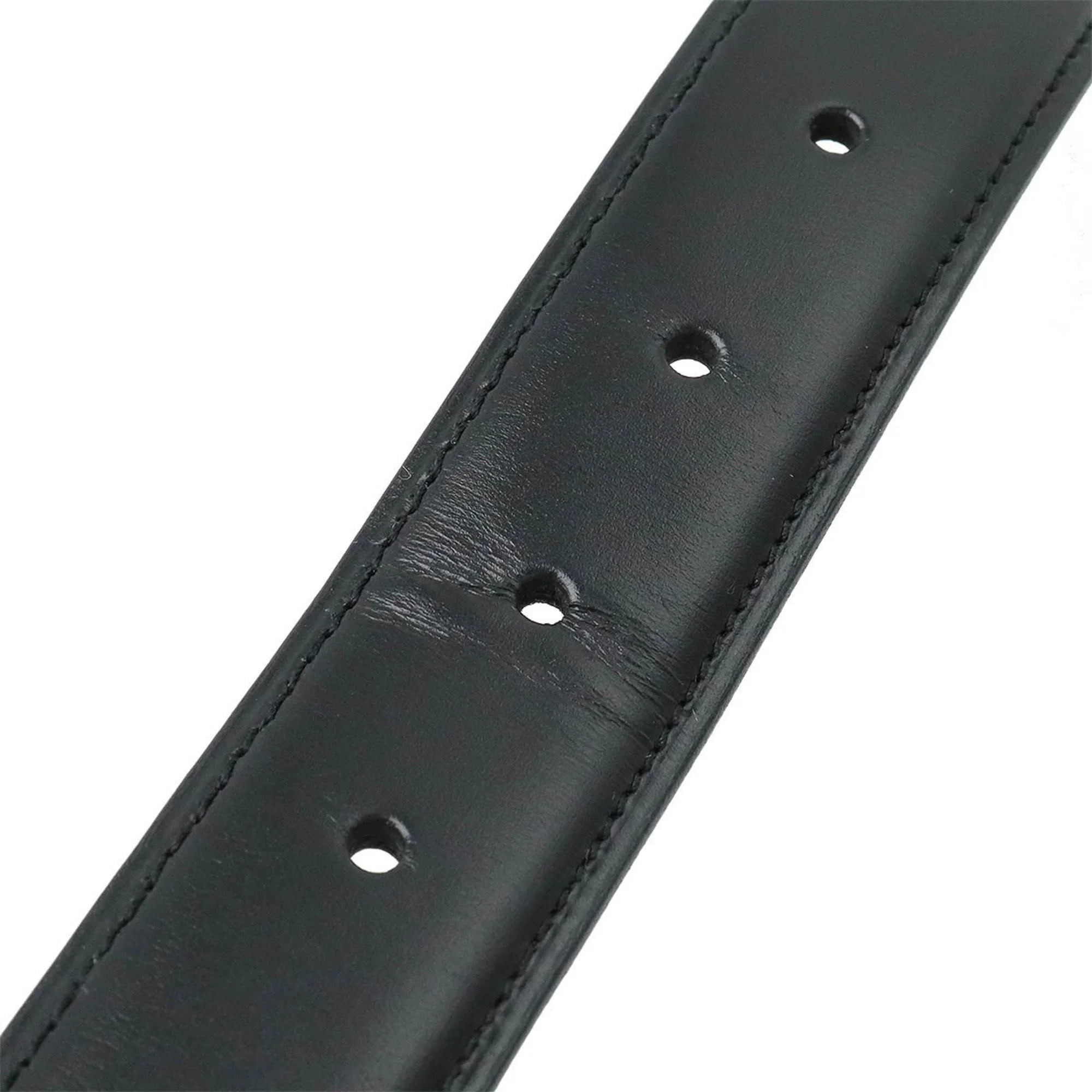 Pre-Owned Cartier Belt Leather Black Actual size approx. 109.5cm  (Like New)