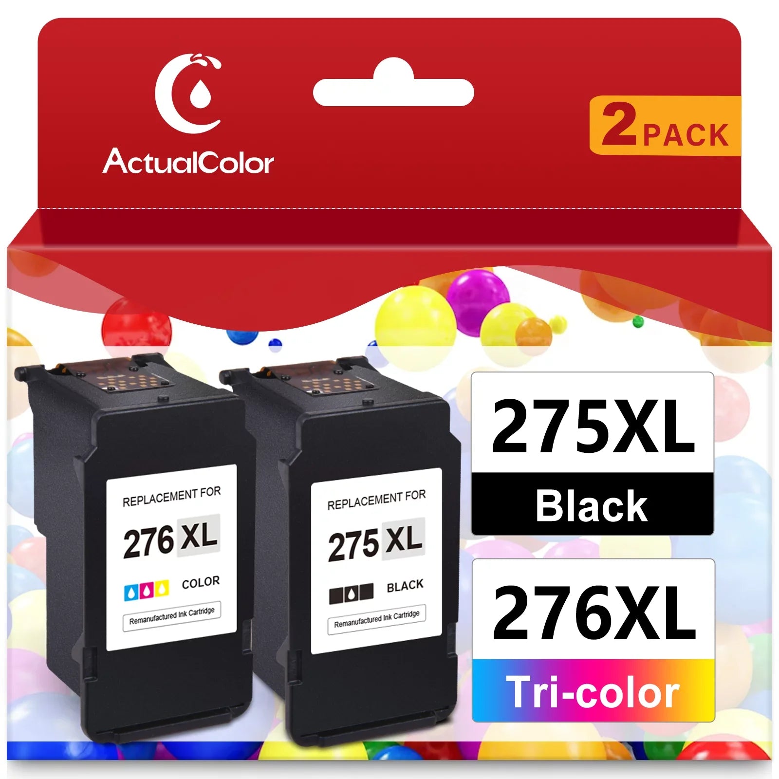 275XL Ink Cartridge for Canon Ink 275 and 276  275XL 276XL -275XL -276XL Combo Pack for Canon Pixma     Printer ( Black,  Tri-Color)