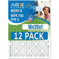 16x25x1 Air Filter  8 Rating, 12 Pack of Furnace Filters Comparable to  700 &  5 - Made in  by     .