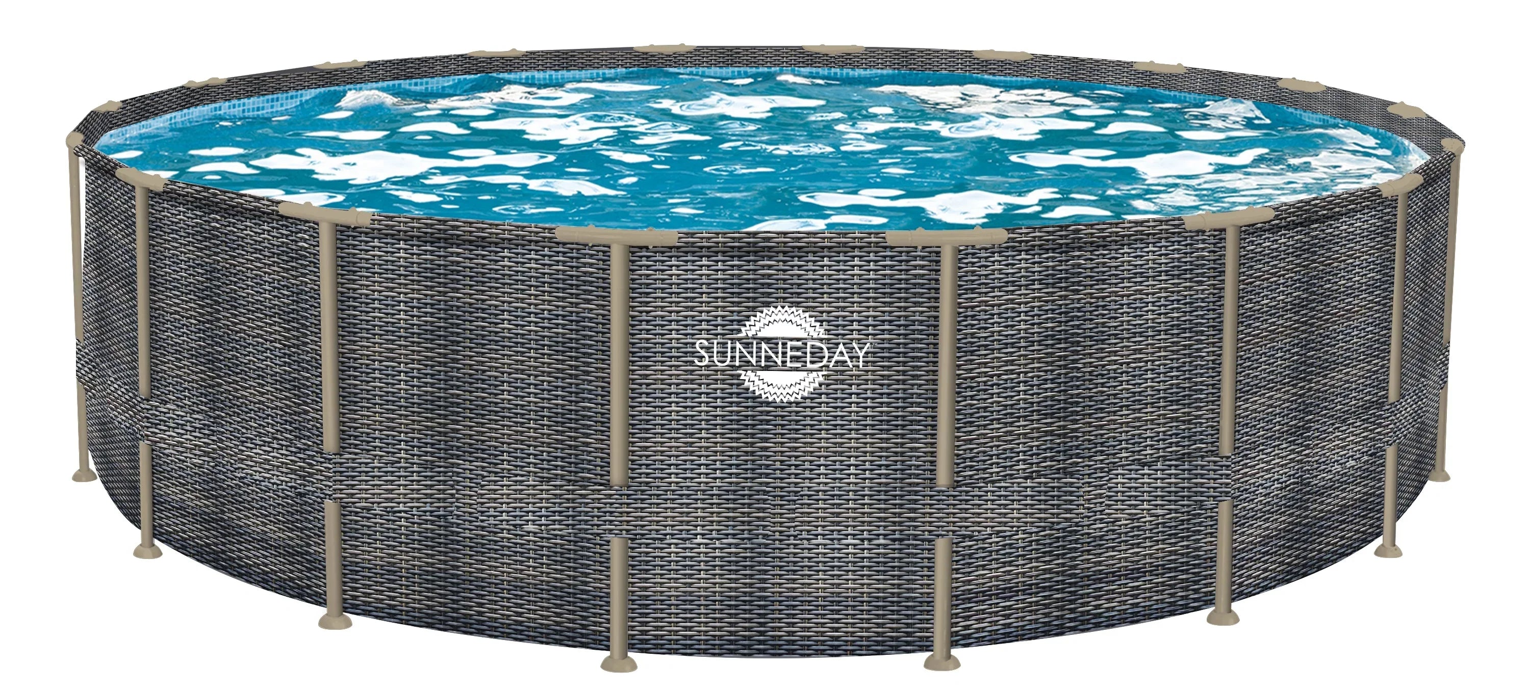 Sunneday Oasis Rattan Soft-Sided Pool 24 ft. Round x 52 in.