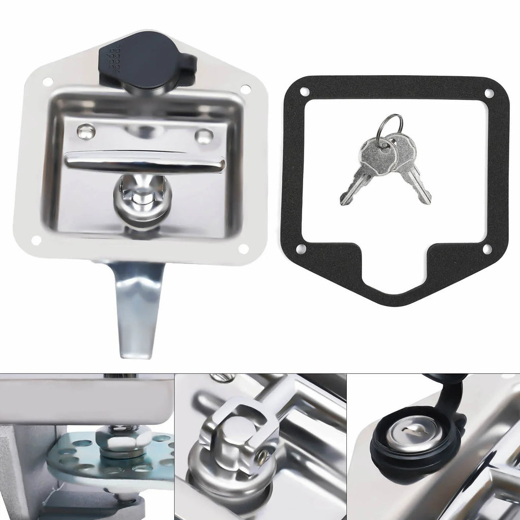Set of 6 Folding -handle Tool Box Lock  Door Latch w/ 12 Keys Stainless Steel