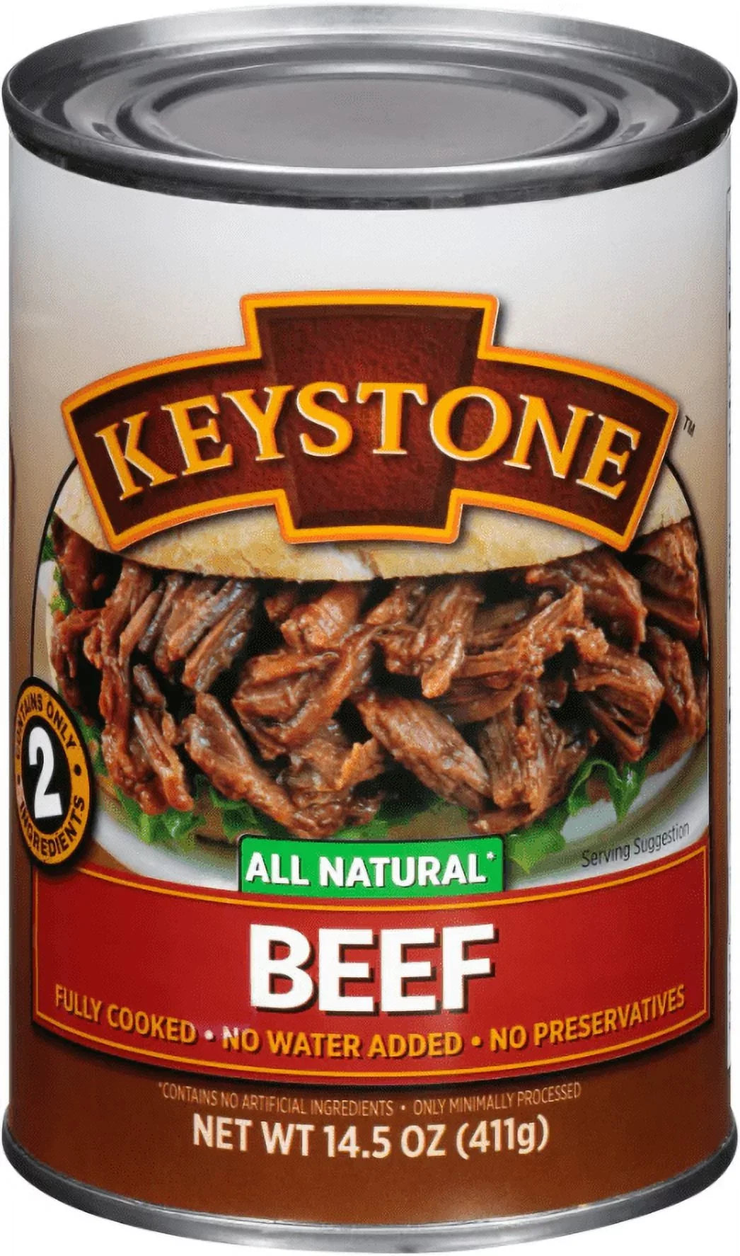 (6 Cans Pack) Keystone All Natural Beef 14.5 oz Can ✅ Emergency Survival Food For Camping Hiking and Backpacking Ready to Eat ✅