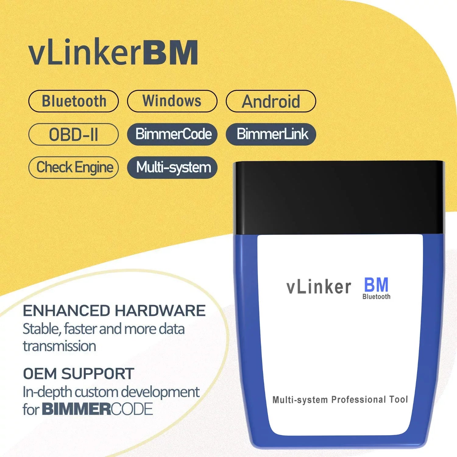 Vgate  Bluetooth Scanner vLinker  Bimmercode Diagnostic Tool for /Mini, Work with Android and Windows Unlock Car Hidden Features in BimmerCode,   Diagnostic Tool