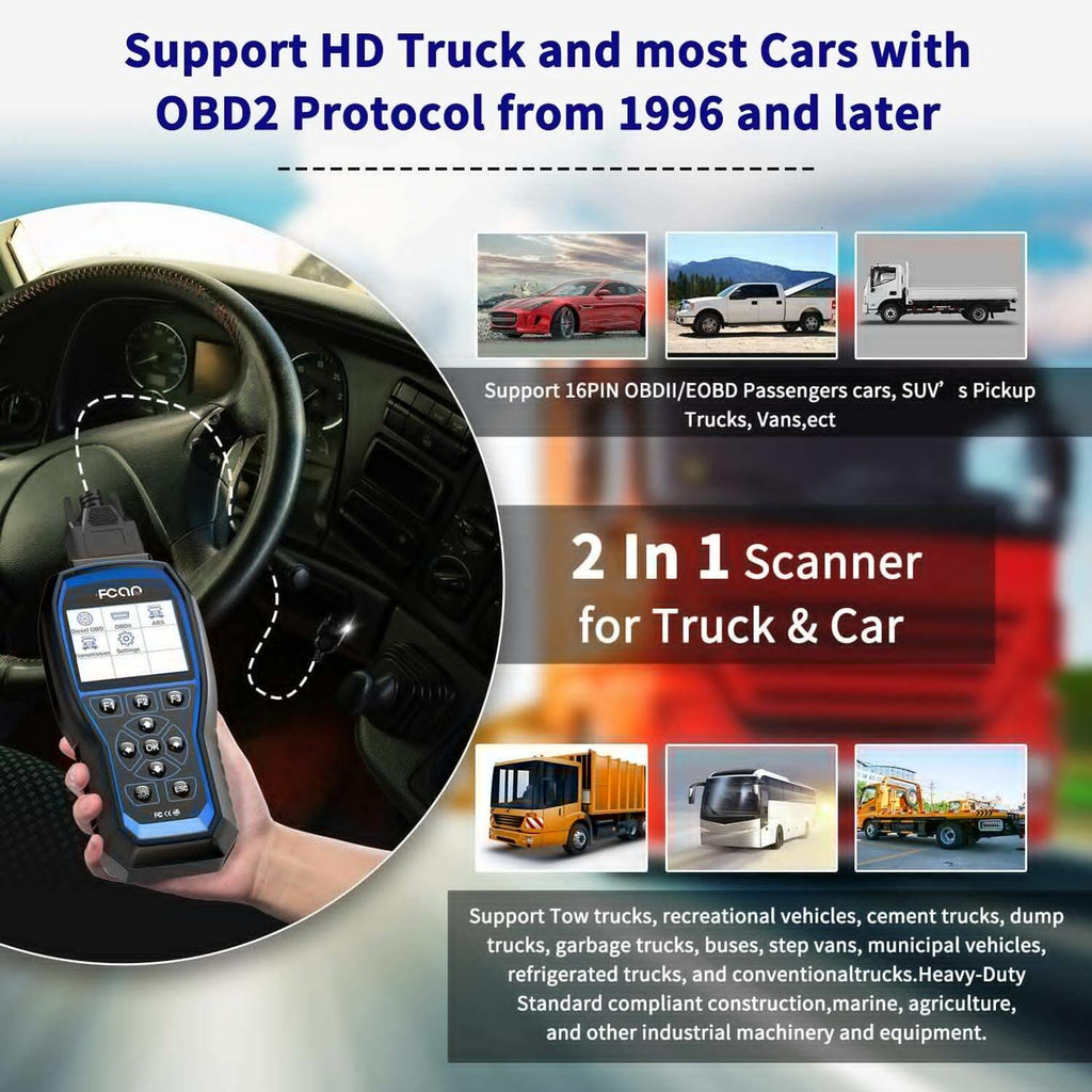 Heavy Duty Truck Scanner Scan Tool  Transmission All System Diesel All System  Scanner Code Reader Heavy fit for Freightliner Volvo Mack