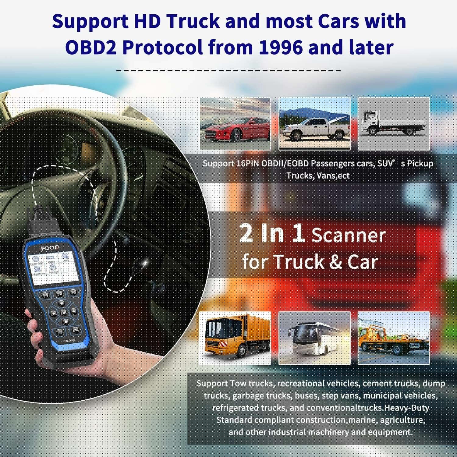 Heavy Duty Truck Scanner Scan Tool  Transmission All System Diesel All System  Scanner Code Reader Heavy fit for Freightliner Volvo Mack